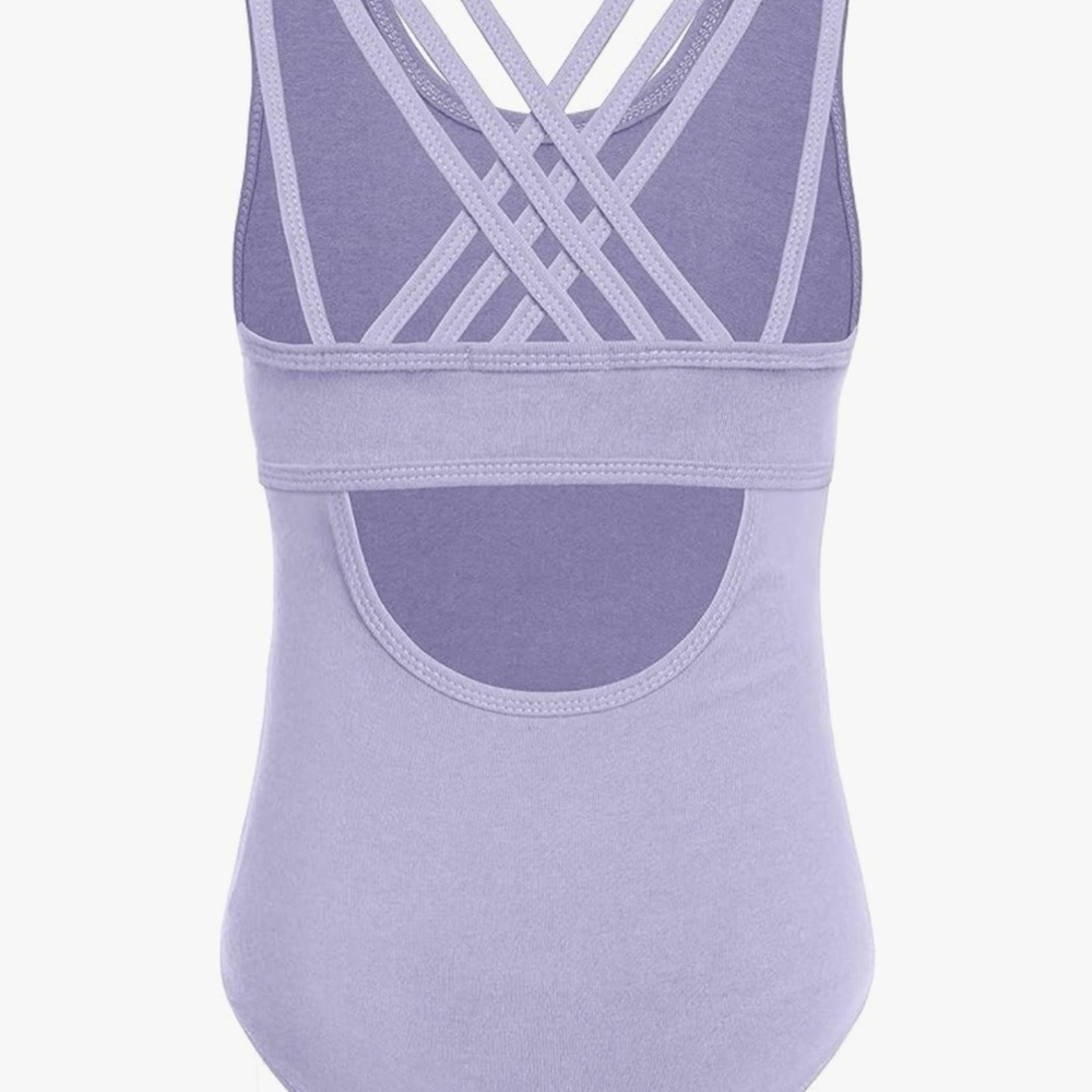Good🎉 Condition ARSHINER Lavender Strappy Ballet Leotard: girls Age 6-7